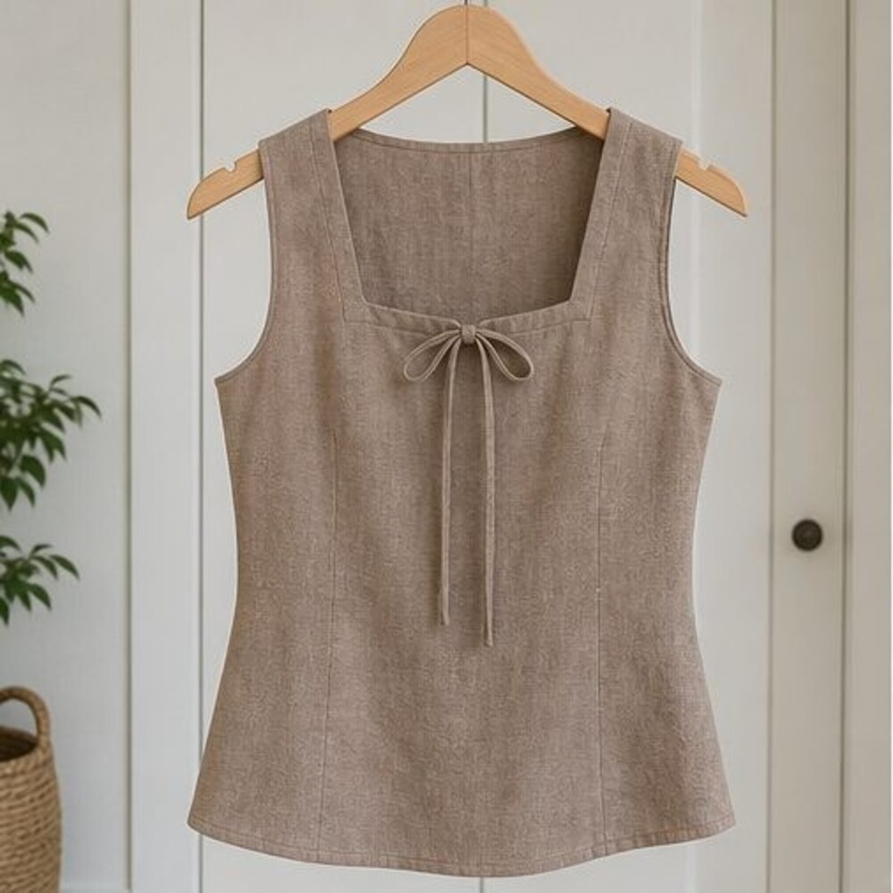Cream Tie Neck Blouse